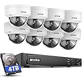 ANNKE 4K 16CH PoE Camera System, H.265+ 12MP NVR, 8X 8MP Wired Dome Security IP Cams, AI Motion Detection, Built-in Mic, 4TB HDD, Spotlight Color Night Vision, Compatible with Alexa, Not PTZ