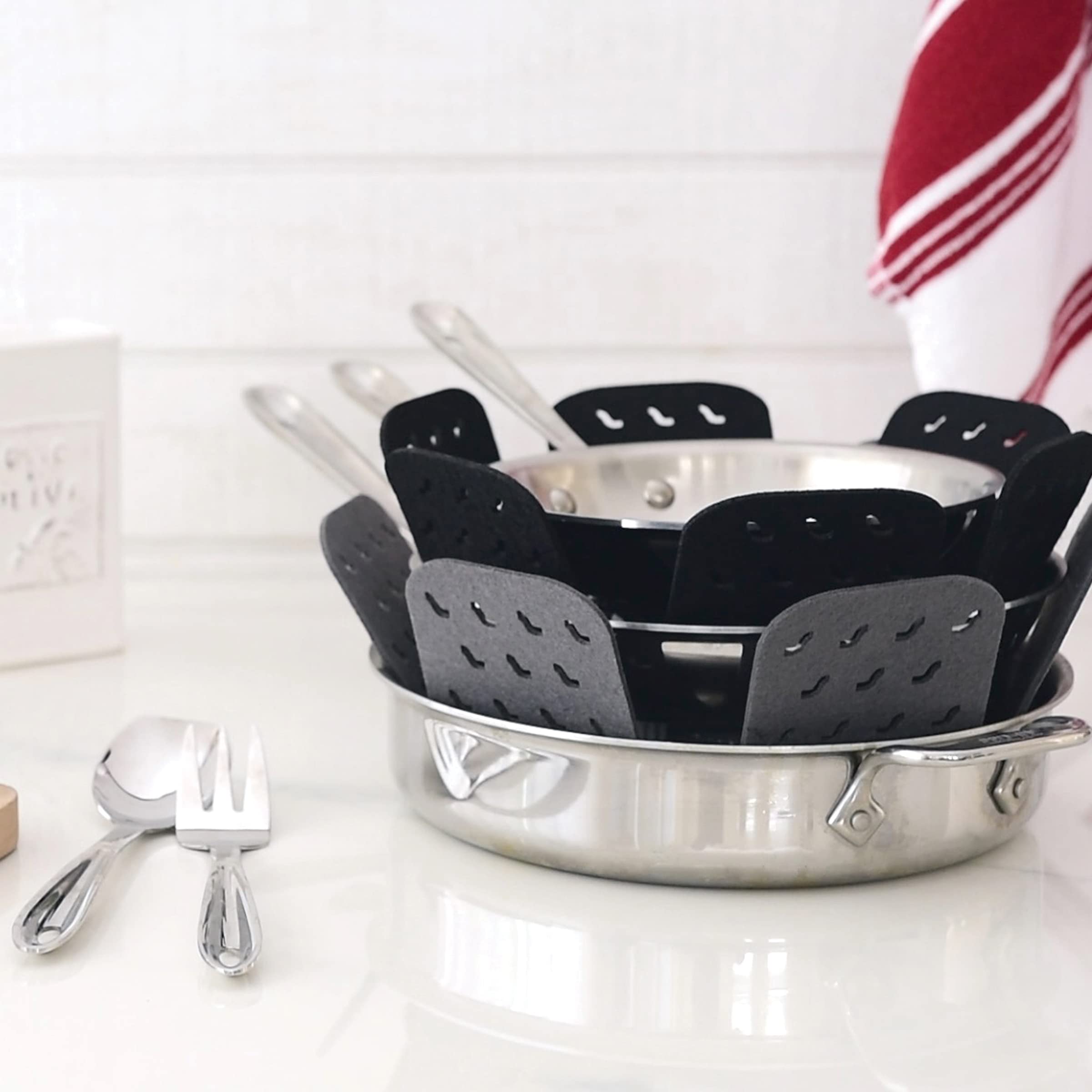 3Piece Set Cookware Protectors, Polyester Pot and Pan Protectors For