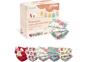 FriCARE Masks Disposable Colorful Individually Wrapped, 4 Ply ASTM Level 3 Face Mask for Adults Women, 100 Pack