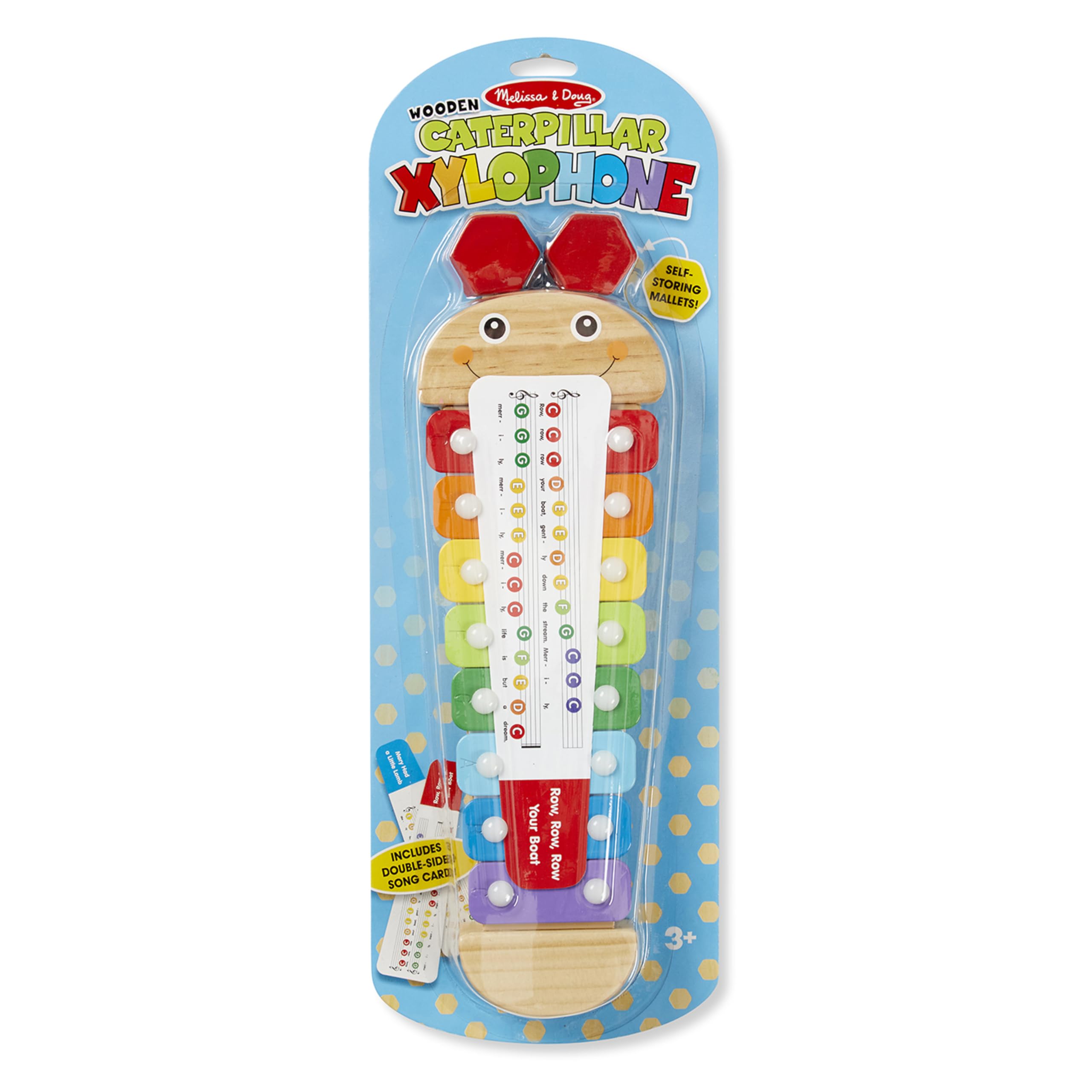 Melissa & Doug Caterpillar Xylophone Musical Toy with Wooden Mallets 15.25