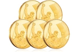 YVHUSK Donald Trump Assassinated Coins Shooting Collection Medal Trump Fighting for America Collectible Coin 2025-2029 (5 Pieces Gold-Gold)