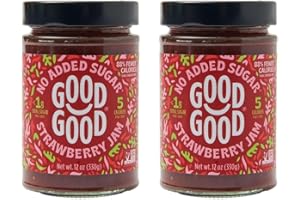 Good Good Strawberry Jam - No Added Sugar - Low Calorie - Gluten Free and Vegan - Diabetic and Keto Friendly - 12oz / 330g (Pack of 2)