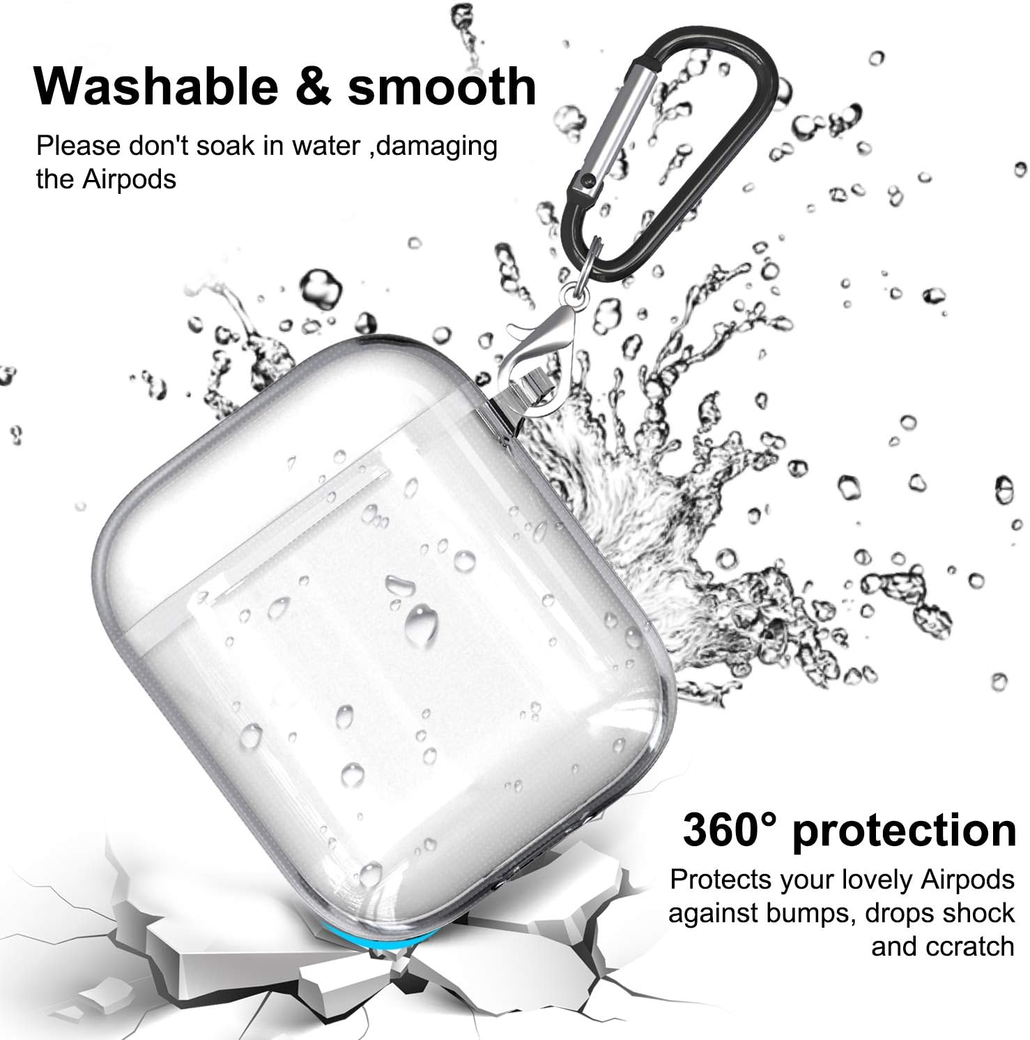 DONWELL for Airpods Case Soft TPU Shockproof Crystal Clear Protective Case Cover Compatible with Apple AirPods 1st and 2nd Gen - Image 3