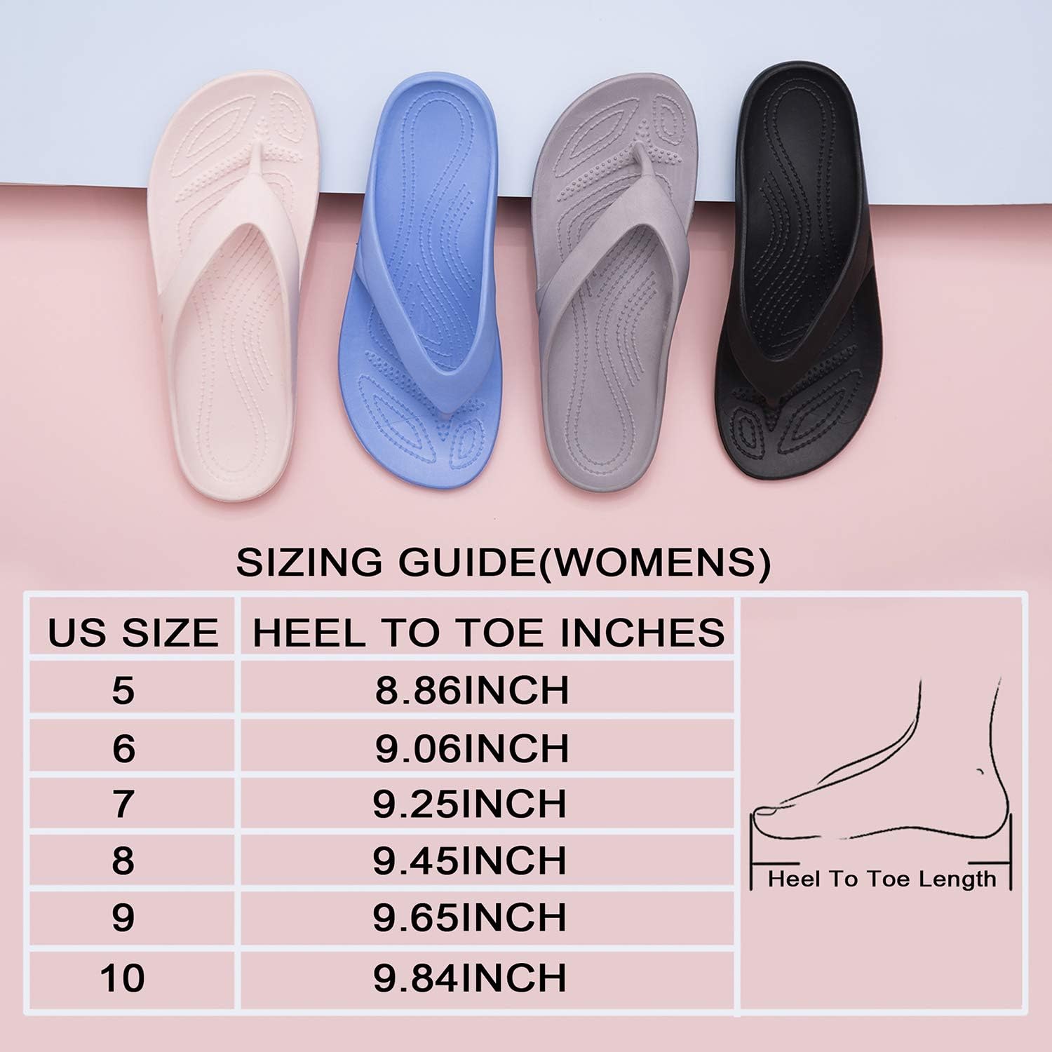  | Temi Women's Flip Flops, Soft Lightweight Sandals for Women Anti Slip Casual Slippers Shower Beach Pool Bathroom Flat Slides Shoes | Slides