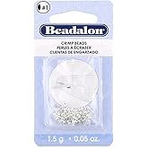 Beadalon Crimp Beads, Size #1, Silver Plated, 1.5 g, Approx. 100 pc