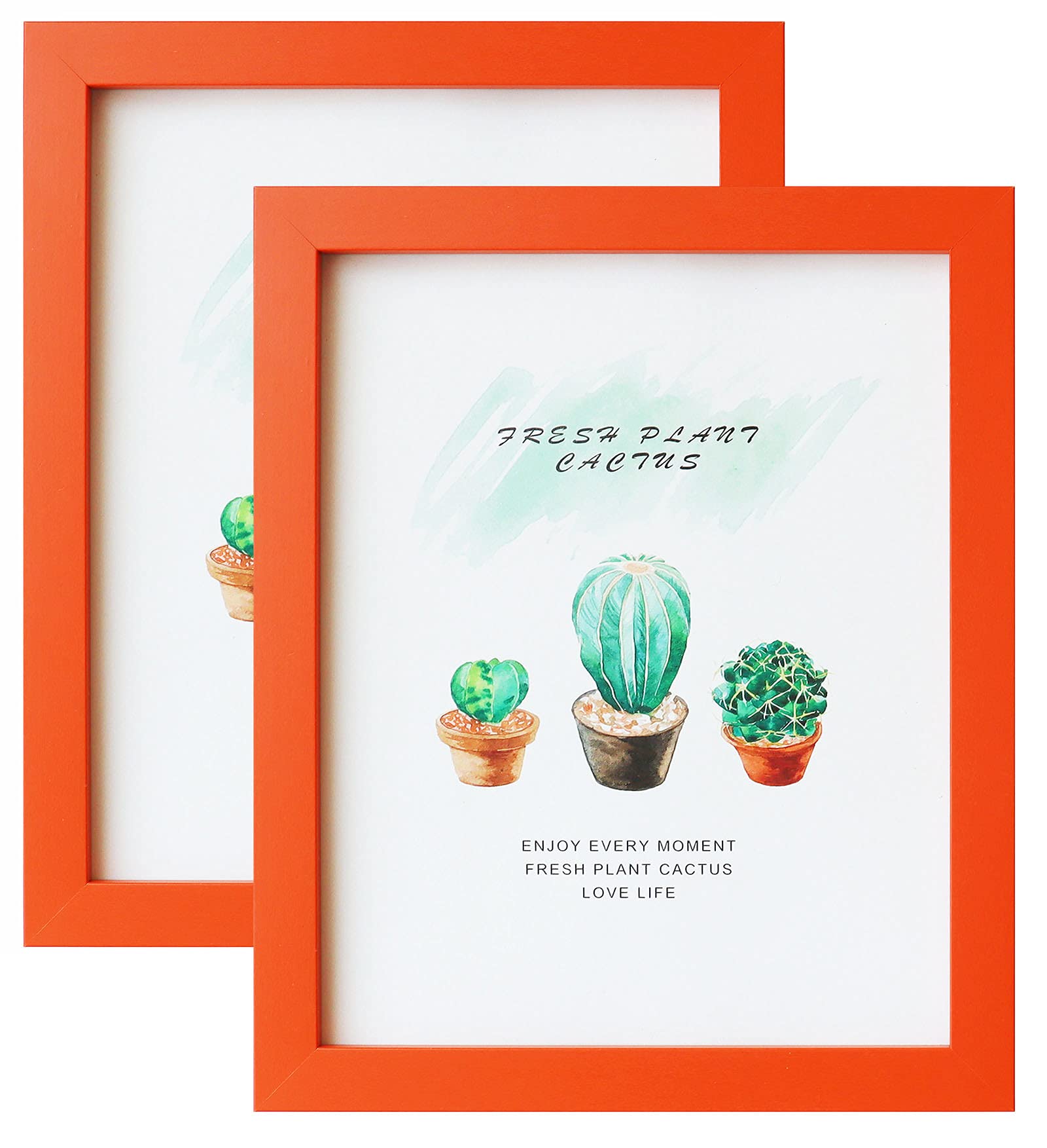 10x8 inch Photo Frame Orange Photo Frame 2 Pack 8x10 Orange Picture Frames for Tabletop and Wall