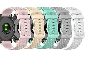 RuenTech Bands Compatible with Garmin Vivoactive 4S/Vivomove 3S/Venu 2S/Venu 3S/Forerunner 255S 265S Band, Silicone Quick Release Straps 18MM Replacement Wristband (10 Colors)