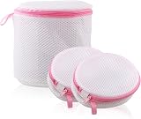 flintronic 3 x Cylindrical Laundry Bags with Zip - Mesh Washing Net Set view 2