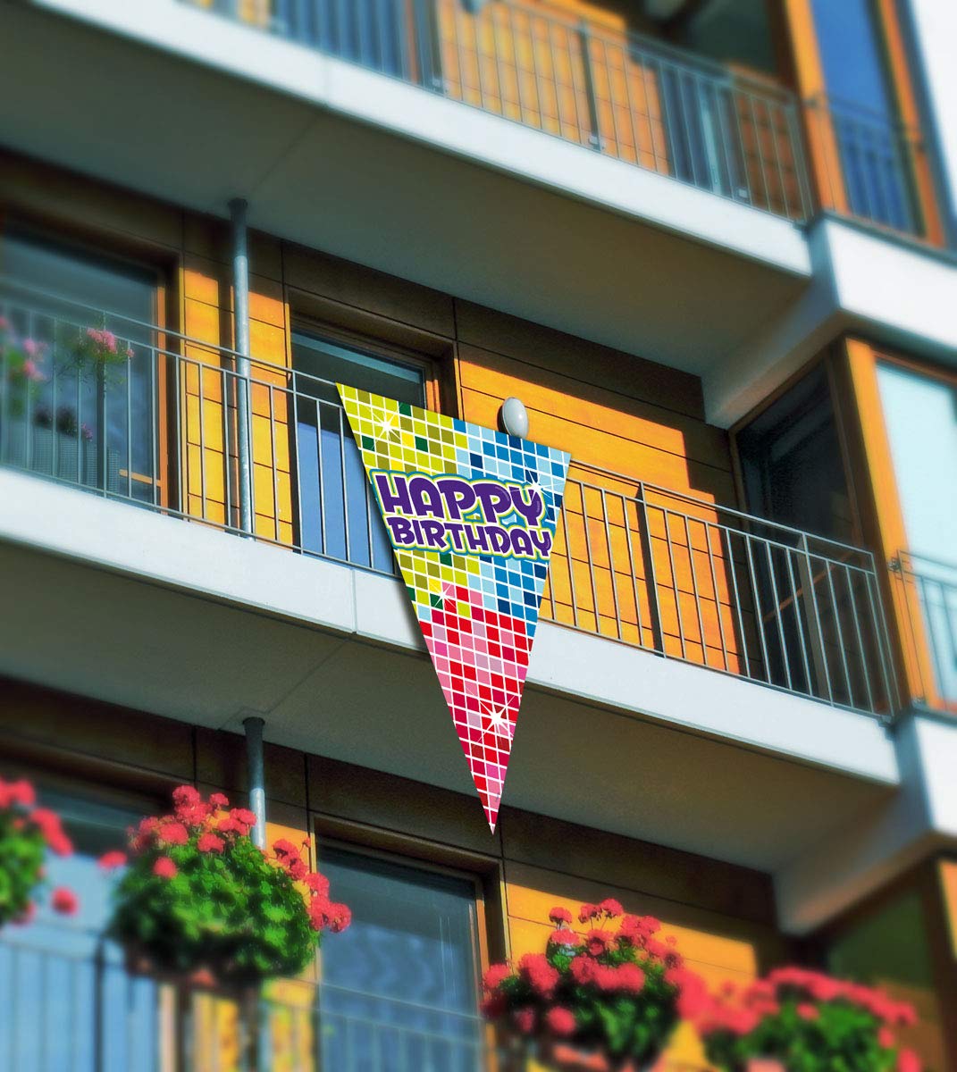 Folat - Happy Birthday XL Bunting Blocks - 90x150 cm - Multi Colors