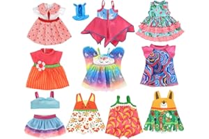 ebuddy 10 Sets Baby Doll Clothes Outfit Dress for 10 Inch Baby Dolls 12 Inch Baby Dolls 14 to 14.5 Inch Dolls(Fashion Sets)