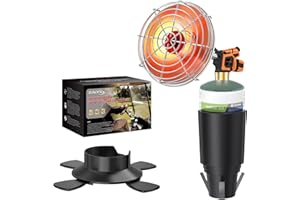 RUINOPAR Golf Cart Heater,Outdoor Portable Propane Camping Heater,2-in-1 with Golf Cart Cup Holder & Foldable Propane Cylinder Holder for EZGO Yamaha Club Car,Most Golf Cart,Tent-Cylinder not included