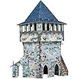 UMBUM Paper Craft Kit - Medieval Castle Top Tower with Figures - Blue - 4.25"W x 4.25"L x 8.5"H - Ages 6+