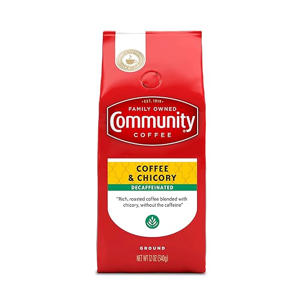COMMUNITY COFFEE DECAF COFFEE AND CHICORY 12 OUNCE,...