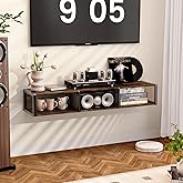 NANAGIFTREE 49" Floating TV Stand, Floating TV Stand Wall Mounted, Entertainment Center and TV Console Shelf with Open Storage Cabinet for Living Room, Bedroom