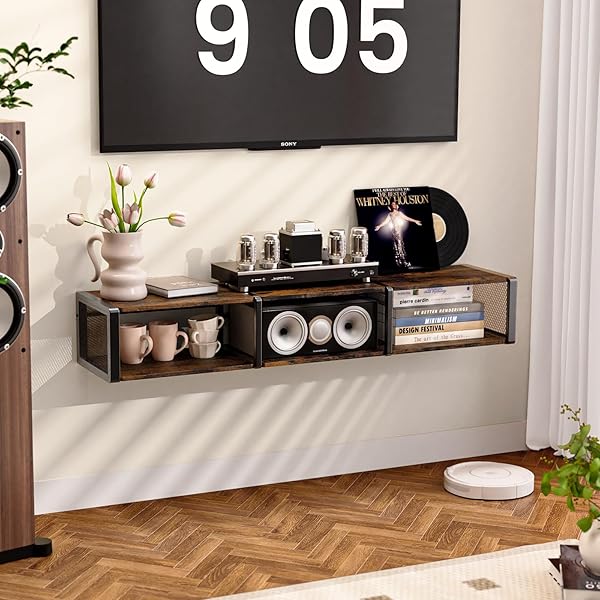 NANAGIFTREE 49″ FLOATING TV STAND, FLOATING TV STAND...