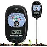 7-in-one Soil Test Kit, Soil Moisture Meter/PH Meter/Sunlight Intensity/Fertility Soil Tester, LCD Display Air &amp; Soil Hygrometer Temperature for Hous Plants Garden, Farm, Lawn Care Moisture Meter
