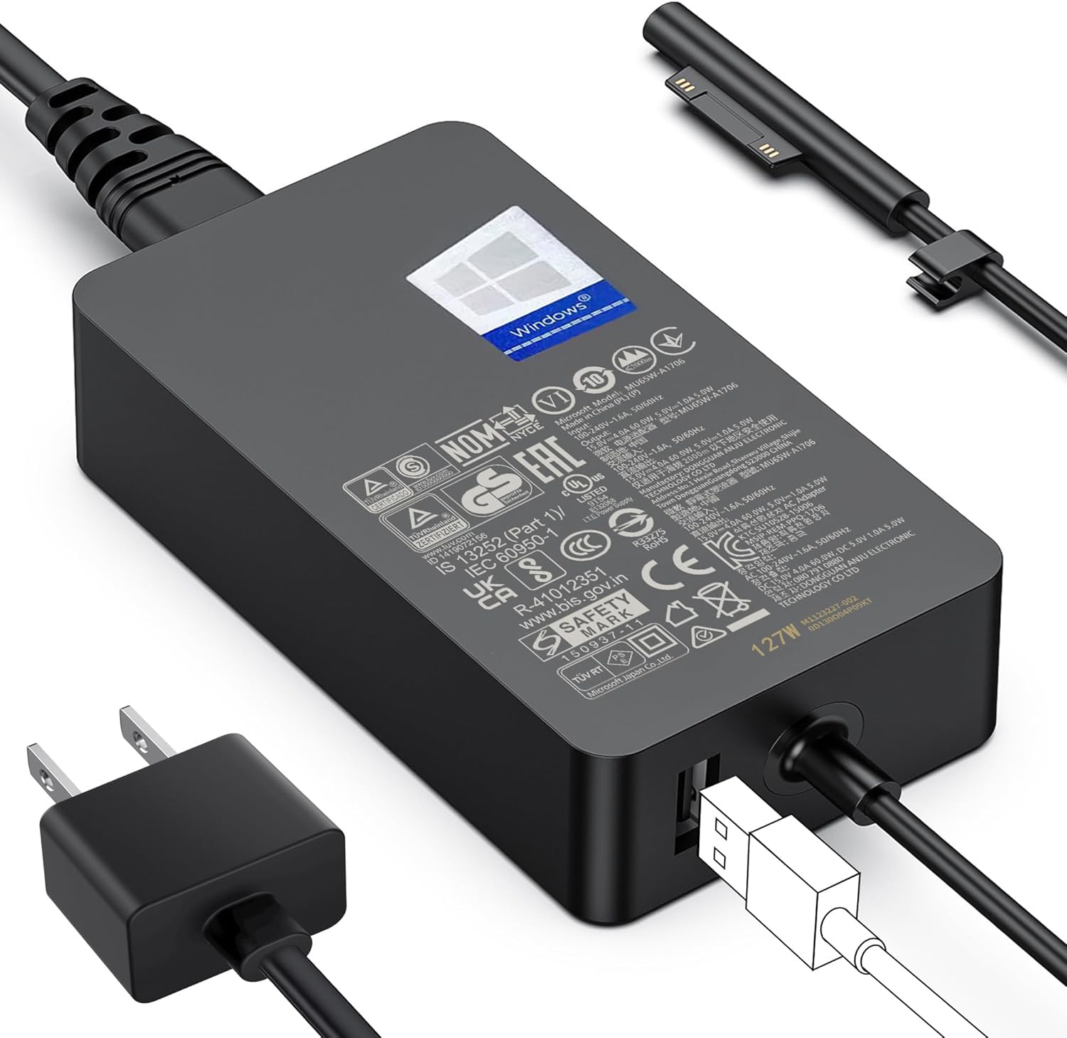 Photo 1 of Surface Charger,127W Microsoft Surface Charger for Surface Book 1/2/3, Surface Laptop Studio, Surface Pro 3/4/5/6/7/7+/8/9/10/11/12, Surface Laptop 1/2/3/4/5/6/7, Surface Go 1/2/3/4, Surface LaptopGo