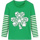 Kids St Patricks Day Shirt Boys Girls Saint Patrick's Shamrock Clover Lucky Graphic Tees Toddler Long Sleeve T-Shirt Tops