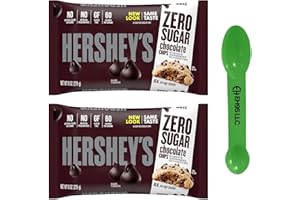 EH95 LLC (Pack of 2) Hershey Zero Sugar Chocolate Baking Chips, 8 oz - (2 in 1 Measuring Spoon Included)