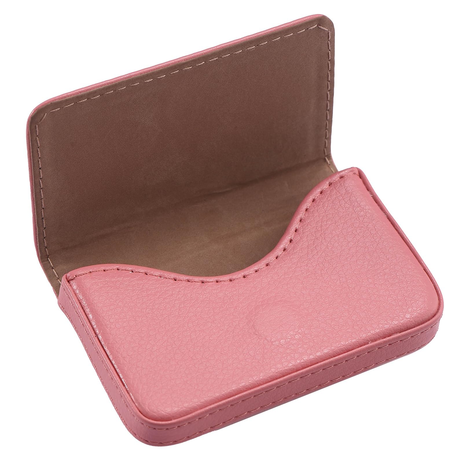 FYHJNC RFID Blocking PU Leather Business Card Holder, Magnetic Wallet for Women & Men, Portable ID Credit Card Case - Pink