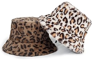 NTLWKR Winter Faux Fur Bucket Hat, Fluffy Fuzzy Warm Hats, Plush Fisherman Cap, Furry Puffy Hats for Women