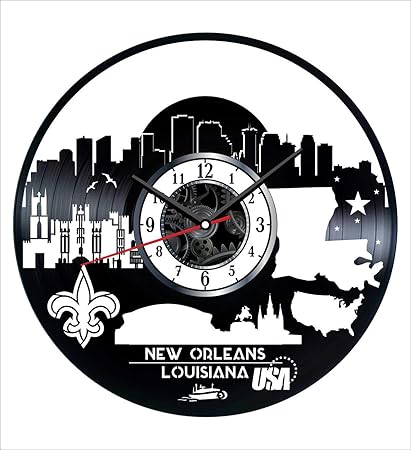 Amazon Com Louisiana New Orleans Wall Clock Vintage Record
