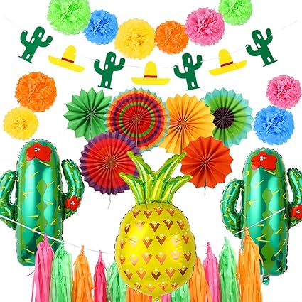 Amazon Com Auihiay 23 Pieces Mexican Fiesta Decorations With 27