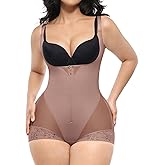 SHAPELLX Shapewear for Women Fajas Colombianas Tummy Control Body Shaper Open Bust Bodysuit with Hook Zipper Closure