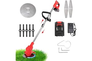 Battery Powered 21V Cordless Grass Trimmer, Electric Cordless Weed Wacker, Weed Trimmer, Grass Lawn Trimmer Edger with Charge