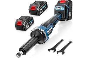 DUFULS Cordless Die Grinder, 6mm Collet Electric Die Grinder with 2x3.0Ah Batteries, 4 Variable Speeds up to 28000 RPM for Rust Removal, Grinding, Polishing, Deburring