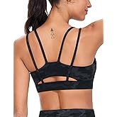 THE GYM PEOPLE Women's Double Spaghetti Strap Sports Bras Supportive Strappy Workout Bra with Padded