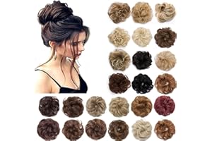 S-noilite Hair Bun Extensions Messy Wavy Curly Dish Donut Scrunchie Hairpiece Accessories Chignons Updo Ponytail Pony Tail Sy