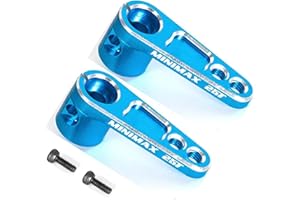 Dantenron 2Pack RC 25T Servo Horn Metal 25 Teeth Steering Arm Replacement Part Compatible with Futaba Savox Power HD Servos Motors 1/8 1/10 RC Off Road Crawler Drift On-Road Car Airplane Boat (Blue)