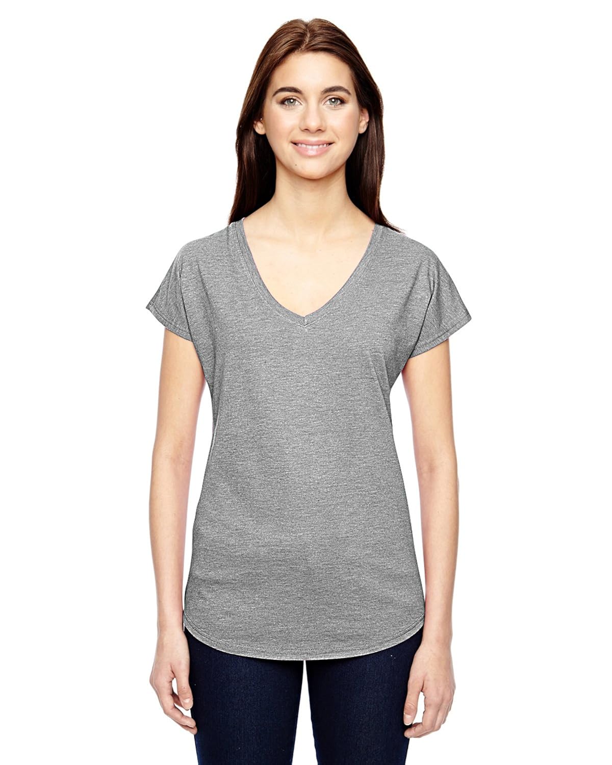 6750VL Anvil Women's Tri-Blend V-Neck Tee: Amazon.co.uk: Clothing