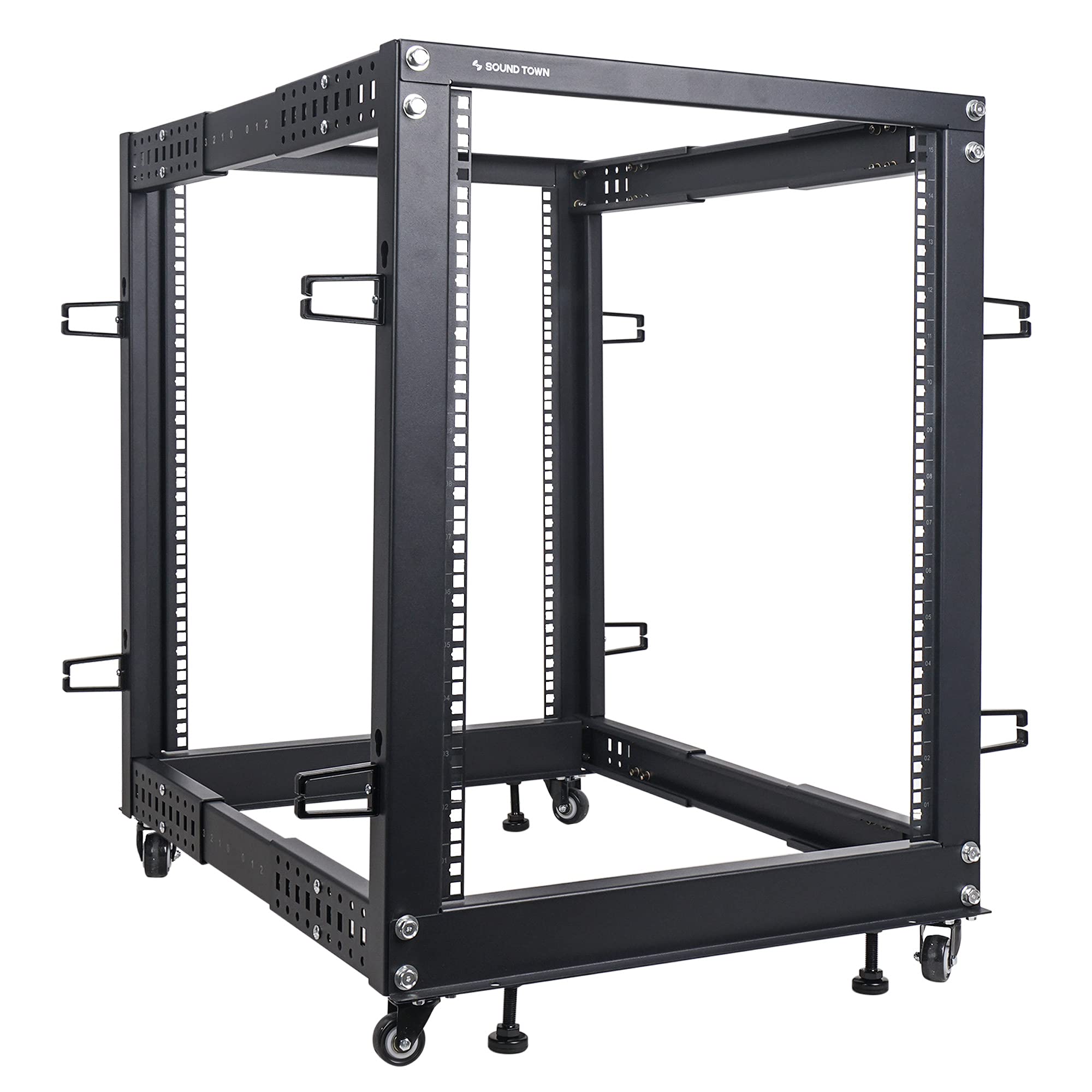 Sound Town 4-Post 15U Open Frame Sever and Network