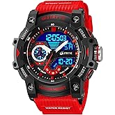 Gosasa Men's Large Face Outdoor Sports Watches Military S-Shock Watch Waterproof, Backlight, Alarm, Stopwatch Features - Rugged Wristwatch for Training, Hiking, and Adventure