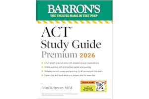 ACT Study Guide Premium, 2026: 6 Practice Tests + Comprehensive Review + Online Practice for the New Enhanced ACT (Barron's ACT Prep)