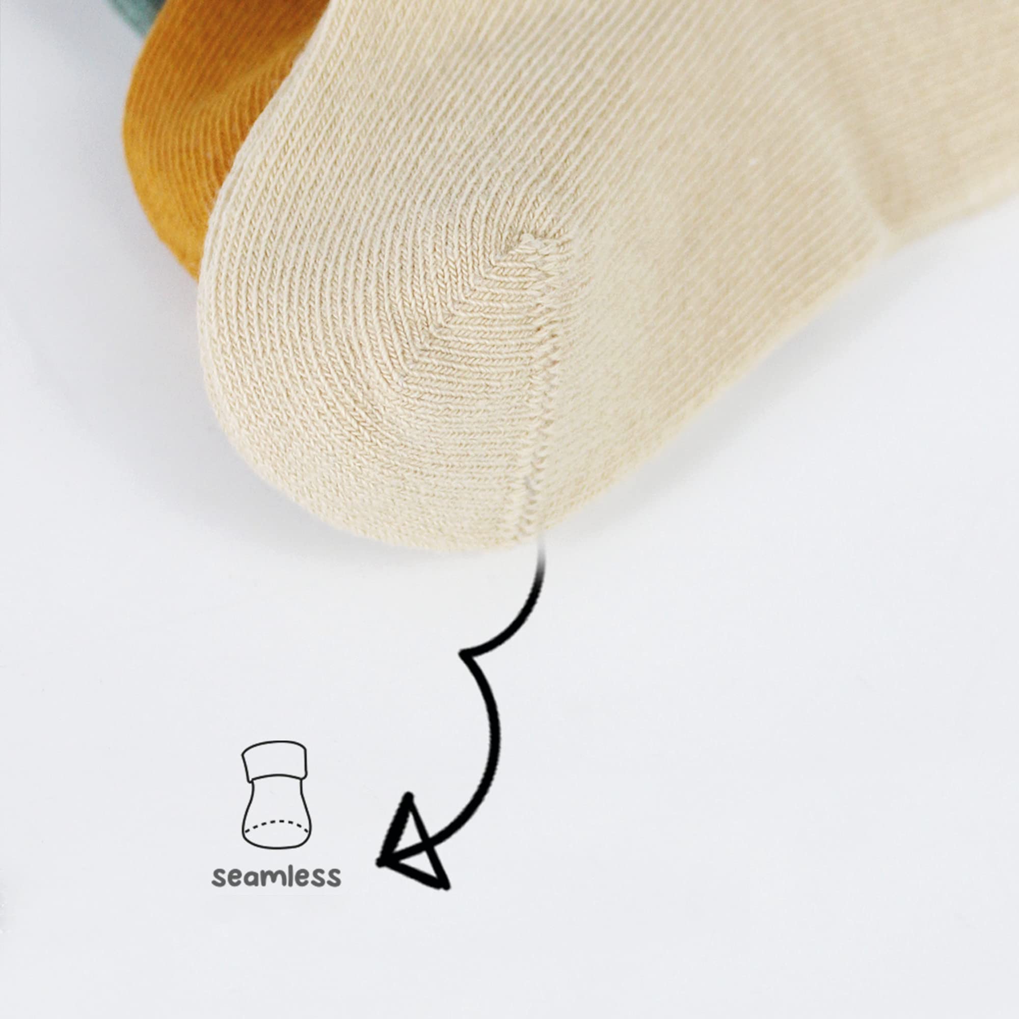 bistyle Baby Grip Ankle Socks 6 Pairs | Newborn Infant Toddlers Socks Organic Cotton | Kids Boys Girls Ankle