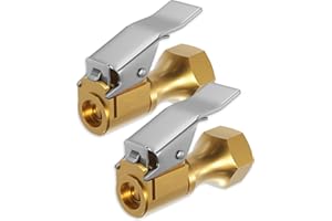 GERCHWAY Air Chuck for Tires, Heavy Duty Lock On Tire Inflator Chuck with Clip - Open Flow