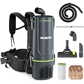 WORKPRO Commercial Backpack Vacuum Cleaner | 1200W Motor, 6-Quart Capacity, 23-ft Cord, Lightweight Design, for Stairs, Carpets, Hard Floors, and Commercial Cleaning
