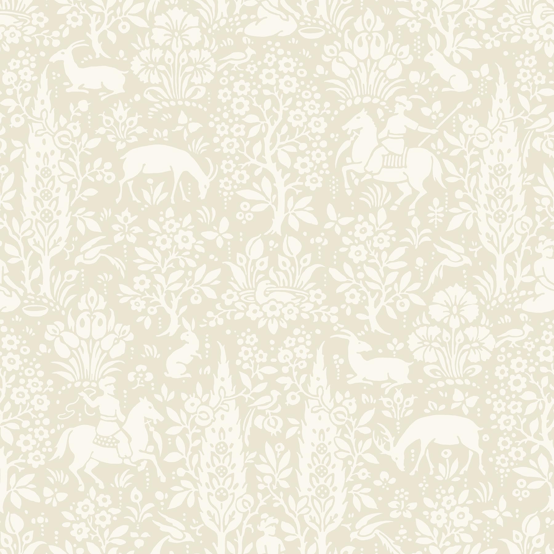 Crown Wallcoverings Woodland Wallpaper Cream M1165 Full Roll