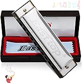 East top Harmonica, C Key Blues Harmonica for Beginners and Adults, Kids and Teenagers,10 Holes Mouth Organ For Students as G