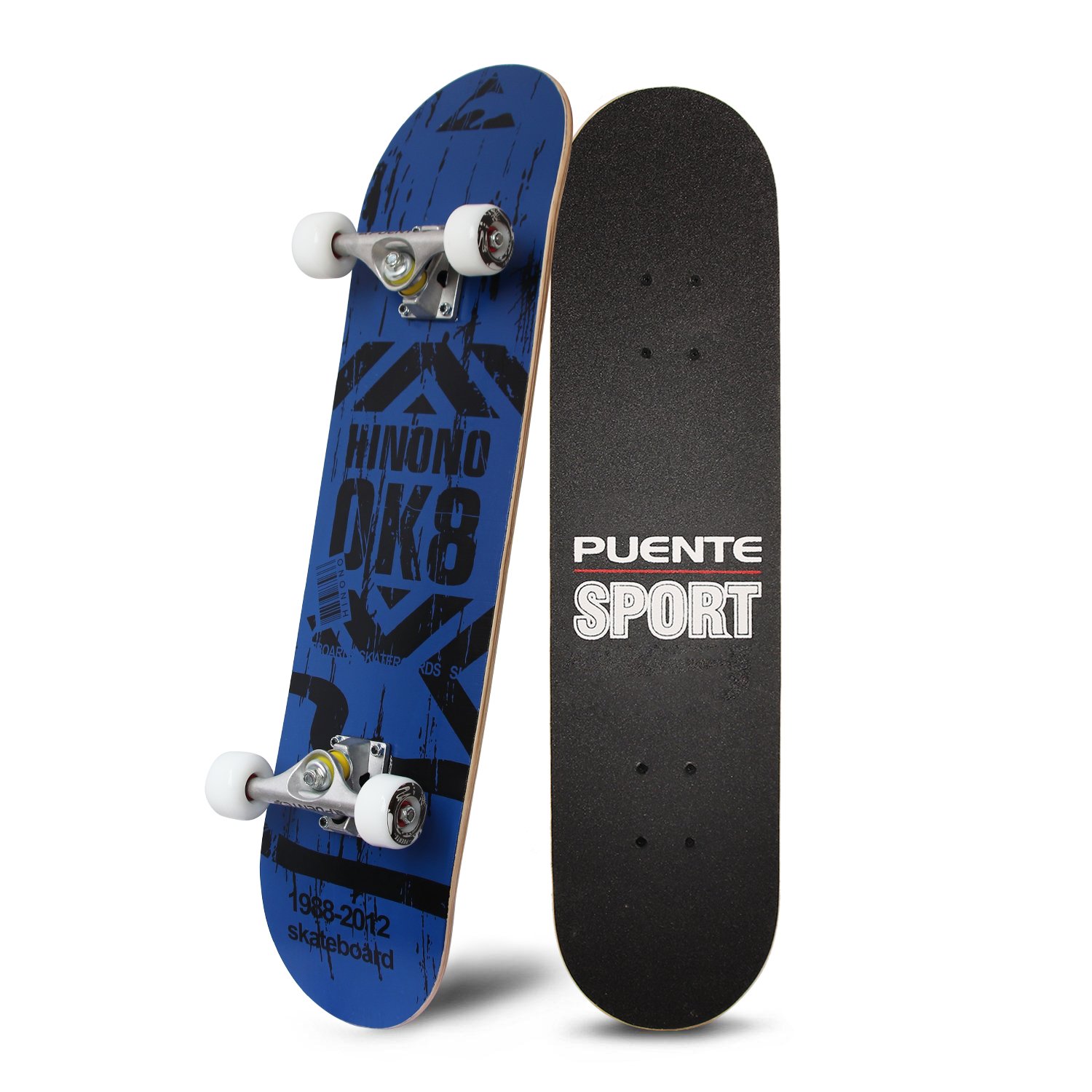 PUENTE 31 Inch Complete Skateboard 7 Layer Canadian Maple Wood Double