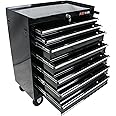 WTRAVEL Rolling Tool Chest with 7-Drawer Tool Box with Wheels Multifunctional Tool Cart Mechanic Tool Storage Cabinet for Garage, Warehouse, Workshop, Repair Shop (Black)