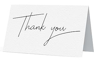 Oaklyn 48 Pack Thank You Cards with Envelopes 4"x 5.25" for Weddings, Baby Shower, Birthday Parties, Business, and Graduation Thank You Cards Blank - Black and White