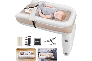 PAHTTO Inflatable Airplane Bed for Kids, Portable Toddlers Airplane Blow Up Matrress for Travel, Inflatable Baby Bed Mattress with Hand Pump, Toddler Travel Essentials