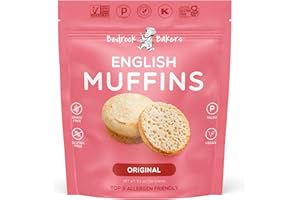 Bedrock Bakers English Muffins Original - Allergen-Friendly, Gluten-Free, Grain-Free, Nut-Free, Vegan, Paleo, Kosher - 4 Count Bag, 11.6 Ounce (Pack of 2)