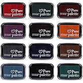 Dizdkizd Ink Pad Set, European Vintage Color Pigment Ink Pad, 12 Colors High Ink Quantity Stamp Pads for Rubber Stamps, Paper