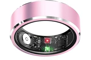 Zyee Syee Smart Ring for Women & Men, Fitness Tracker with Sleep Monitoring, Step Tracker, Blood Oxygen, Heart Rate, Air Gestures, No Subscription Fee, IP68 Waterproof for iOS & Android (Pink,#9)