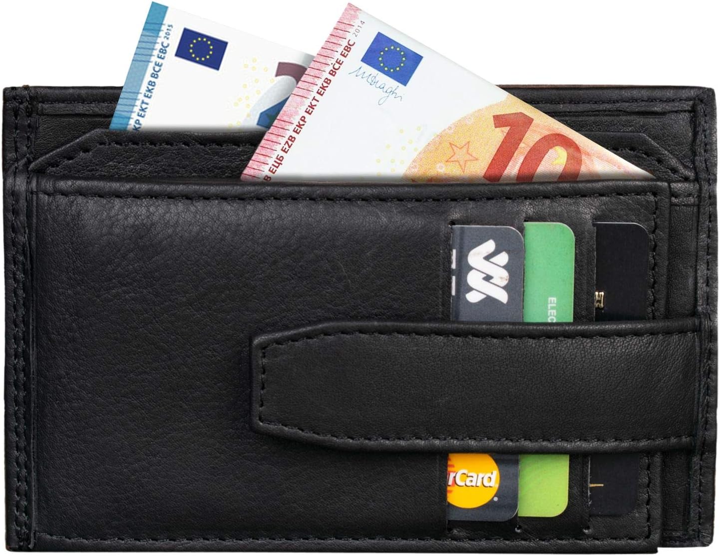 STILORD 'Trevor' Credit-Card Holder Leather RFID Protector Mini Wallet for Men and Women in Black Gift Box Colour:Black - Image 3